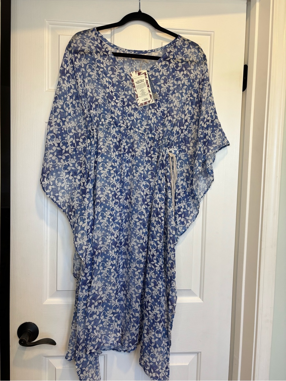 Tiare Hawaii Blue and White Floral Tunic